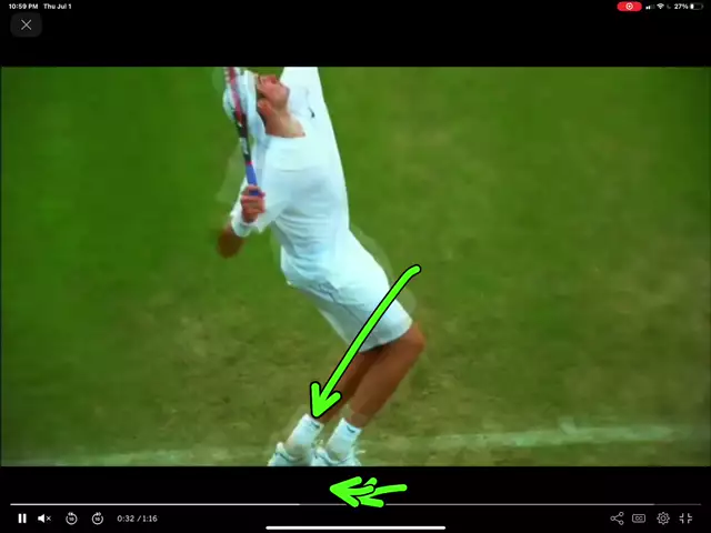 tennis serve shin angle change