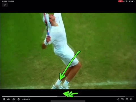 tennis serve shin angle change