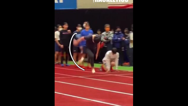 Sprinter that looks bent over